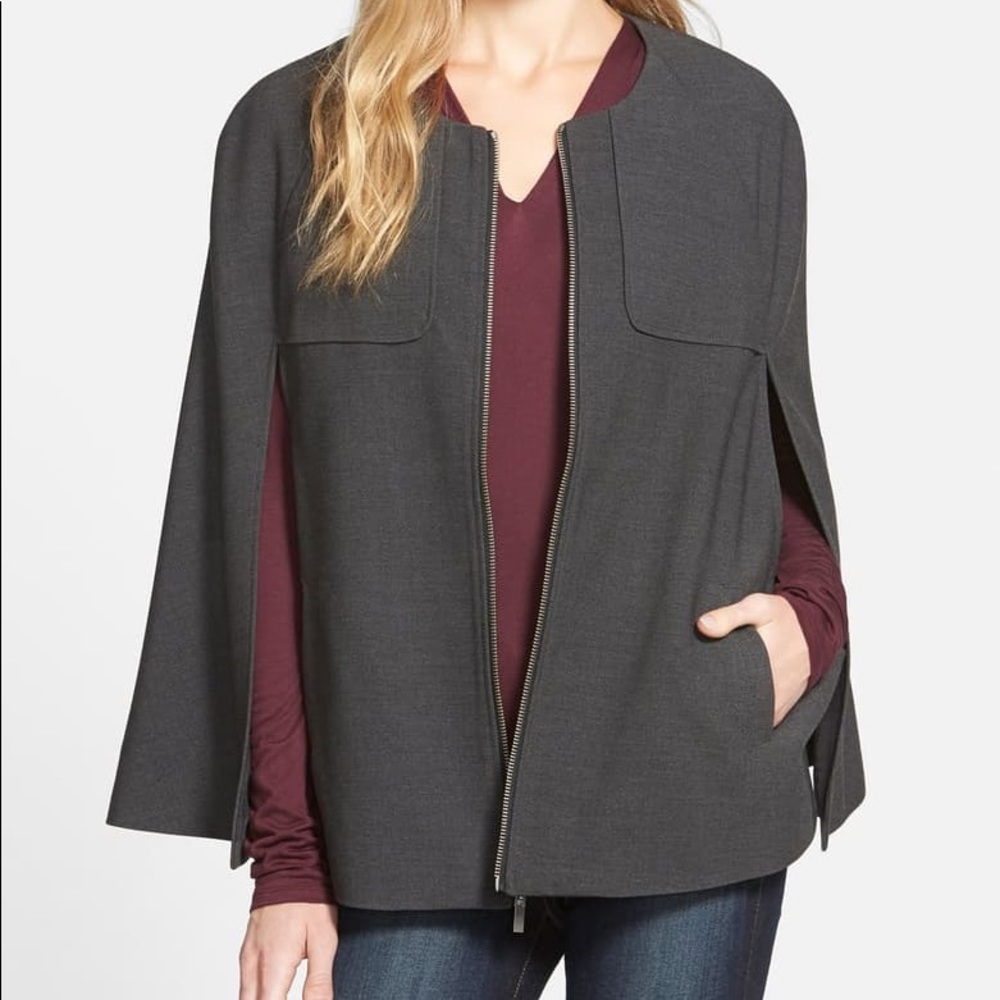 Halogen Twill charcoal grey cape xs